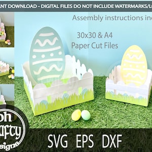 Caja de Pascua svg, caja de regalo de Pascua svg, caja de dulces de Pascua svg, archivo svg 3d para cricut, archivo de corte de huevo de Pascua, huevo de Pascua svg, plantilla de corte de papel