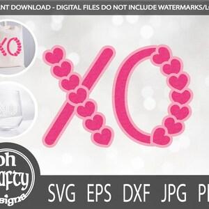 XO svg, archivo xoxo svg, letras del corazón svg, xo cutfile, xo corazón svg, archivo svg de San Valentín, beso abrazo svg, xo corazón png, patrón de corazón svg