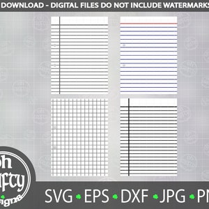 Note paper svg bundle, lined page svg, a4 page clipart, writing paper clipart, note pad paper svg, school paper svg, digital download