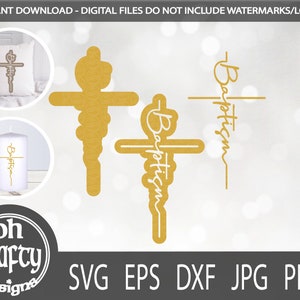 Baptême svg, fichier svg baptême, mot croix svg, fichier coupe baptême, baptême svg, baptême croix svg, svg chrétien, svg religieux, cricut