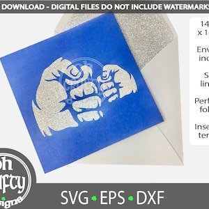 Fist bump card svg, insert card svg files, fathers day template svg, father and son card svg, cricut card template, dad birthday card svg