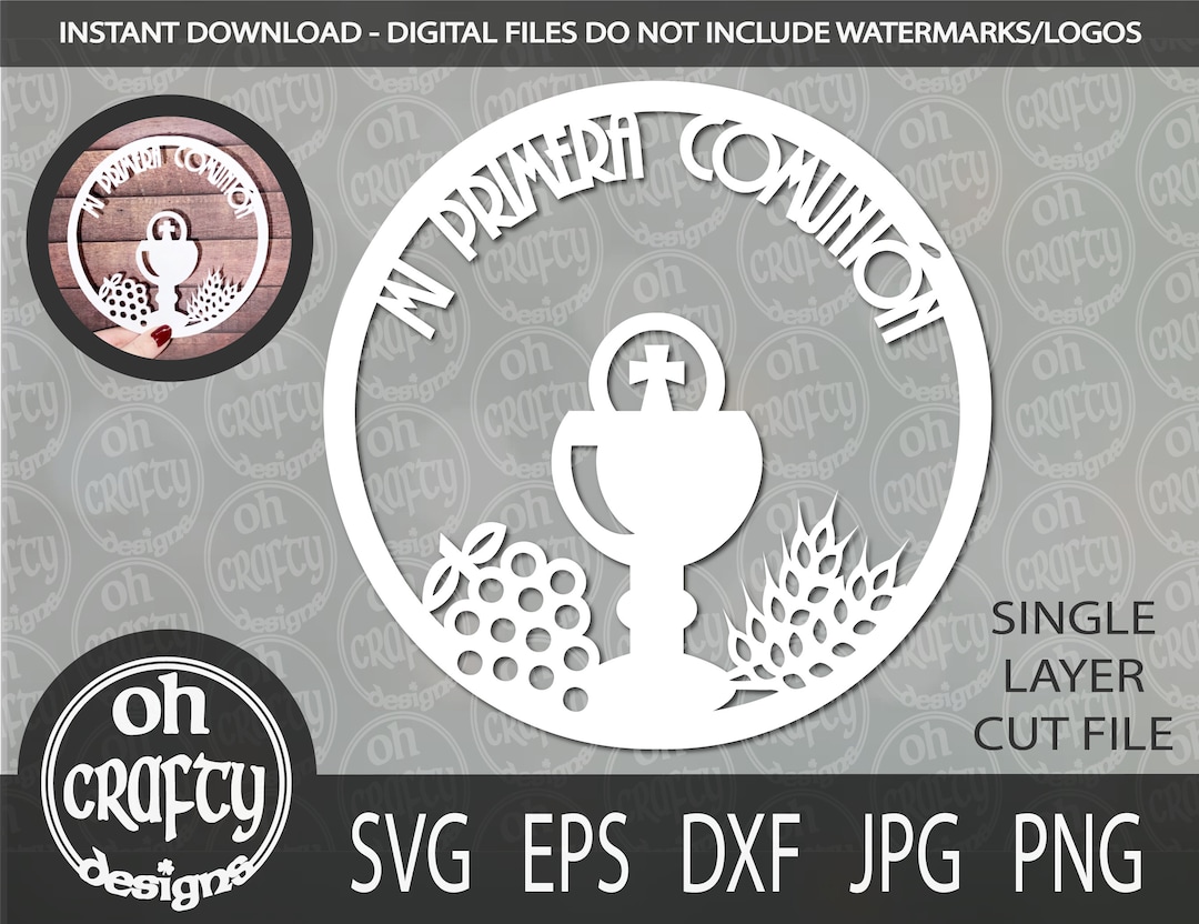 Mi Primera Comunion Svg, Primera Comunion Svg, Communion Cake Topper