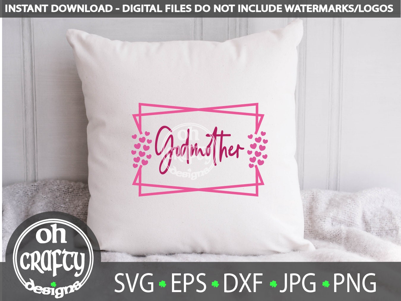 Godmother Frame Svg Heart Frame Svg Floral Frame Svg Etsy Ireland