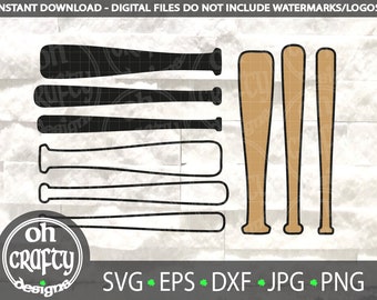 Baseball bat svg bundle, softball bat svg file, baseball silhouette, base ball outline, softball clipart, baseball cutfile, baseball clipart