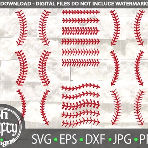 Baseball stitches svg file, baseball threads svg bundle, baseball laces cut file, softball clipart, baseball cut file, softball cut file