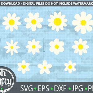 Daisy Svg Bundle, Flower Svg files for cricut, floral svg, spring flowers,Clipart Cut files, Vector Cutfile, Spring Summer, daisies png