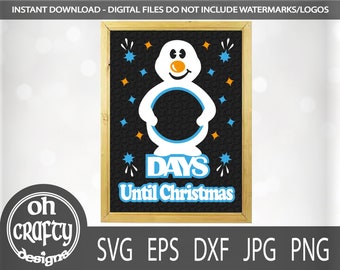 Christmas countdown svg, christmas countdown black board svg, days until christmas svg, countdown cut file, snowman svg, fun countdown svg