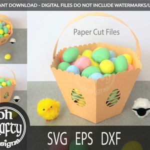 Cesto di Pasqua in formato SVG, cestino di caccia alle uova in formato SVG, cestino di Pasqua 3D in formato SVG, scatola di dolcetti di Pasqua in formato SVG, scatola di caramelle di Pasqua in formato SVG, modello di cestino di Pasqua in formato SVG