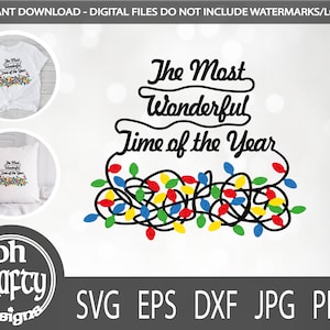 Verwarde lichten SVG, kerstverlichting SVG-bestand, de mooiste tijd van het jaar gesneden bestand, sarcastische SVG, EPS, PNG, SVG, DXF-bestanden