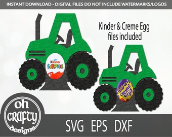 Egg holder svg, tractor svg, egg holder cutfile, farm candy holder svg, kinder egg holder svg, creme egg holder svg, papercut