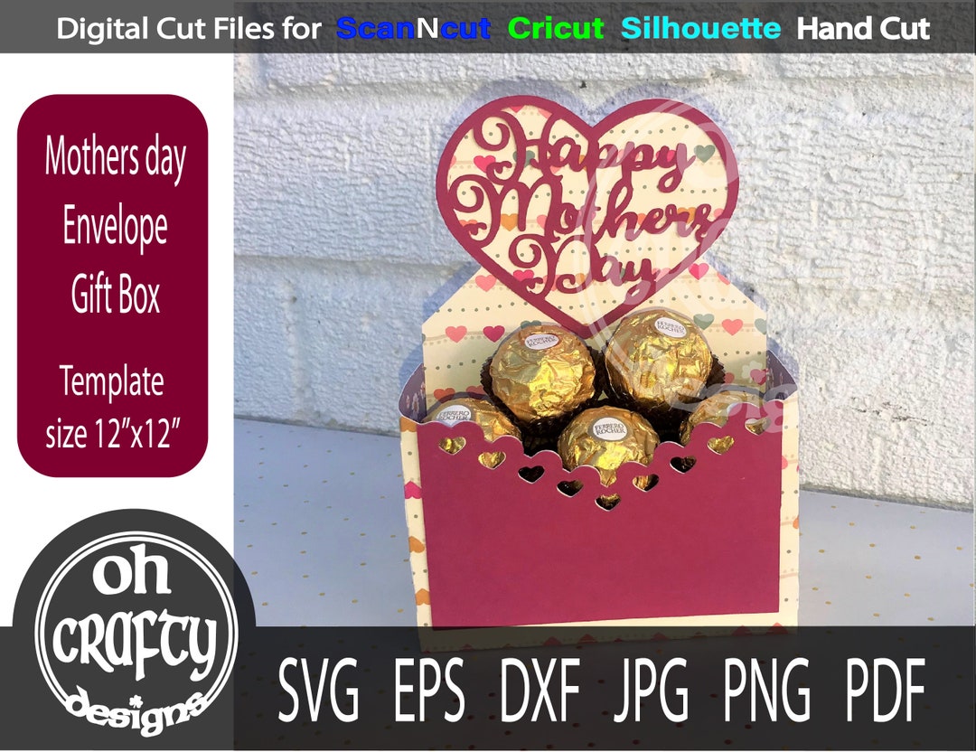 Mothers Day Gift Box Svg, Mother Gift Box Template, Envelope Box Svg ...