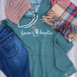 Farmer&#39;s Daughter Hoodie / Farm Hoodie / Farm Sweatshirt / Farmer&#39;s Wife / Cute Farm Hoodie / Cute Farm Sweatshirt / Farm Girl / Farm Top