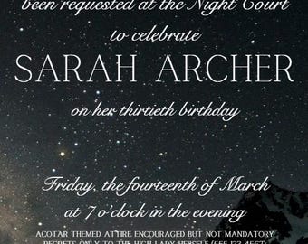 Fantasy Bookish Themed Birthday Invitation Template