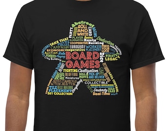 Board Game Mechanics Meeple - Types of Board Games Tshirt - Short-Sleeve Unisex T-Shirt