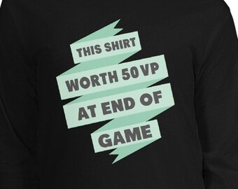 Men’s Long Sleeve Shirt - Funny Board Game T shirt – This Shirt Worth 50VP at the End of the Game - Perfect Gift for Tabletop Geeks