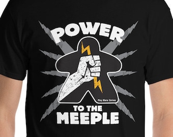 Larger Sizes - Power to the Meeple Short-Sleeve T-Shirt - Short Sleeve T-Shirt