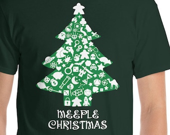 Larger Sizes - Meeple Christmas Short-Sleeve T-Shirt - Short Sleeve T-Shirt
