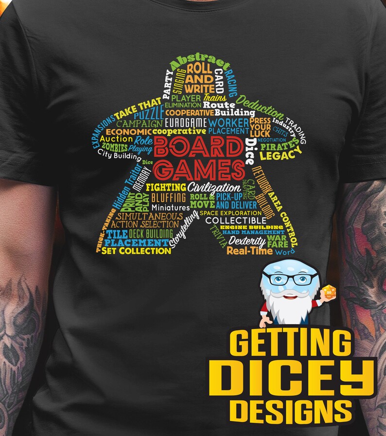 Board Game Mechanics Meeple Types of Board Games Tshirt Etsy