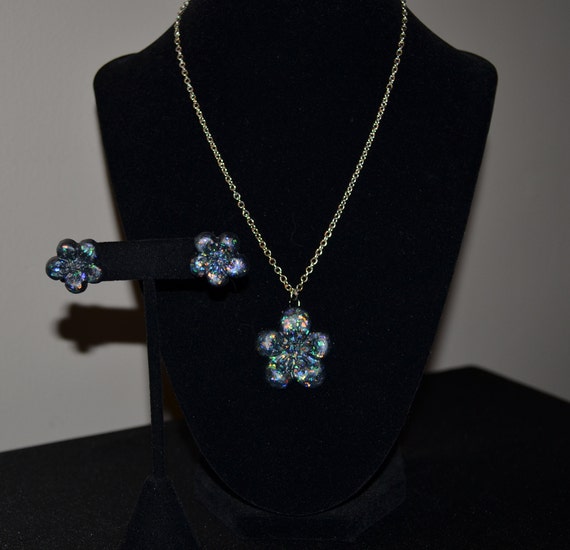 Black Jewelry Set Black Glitter Jewelry Glitter Goth Etsy