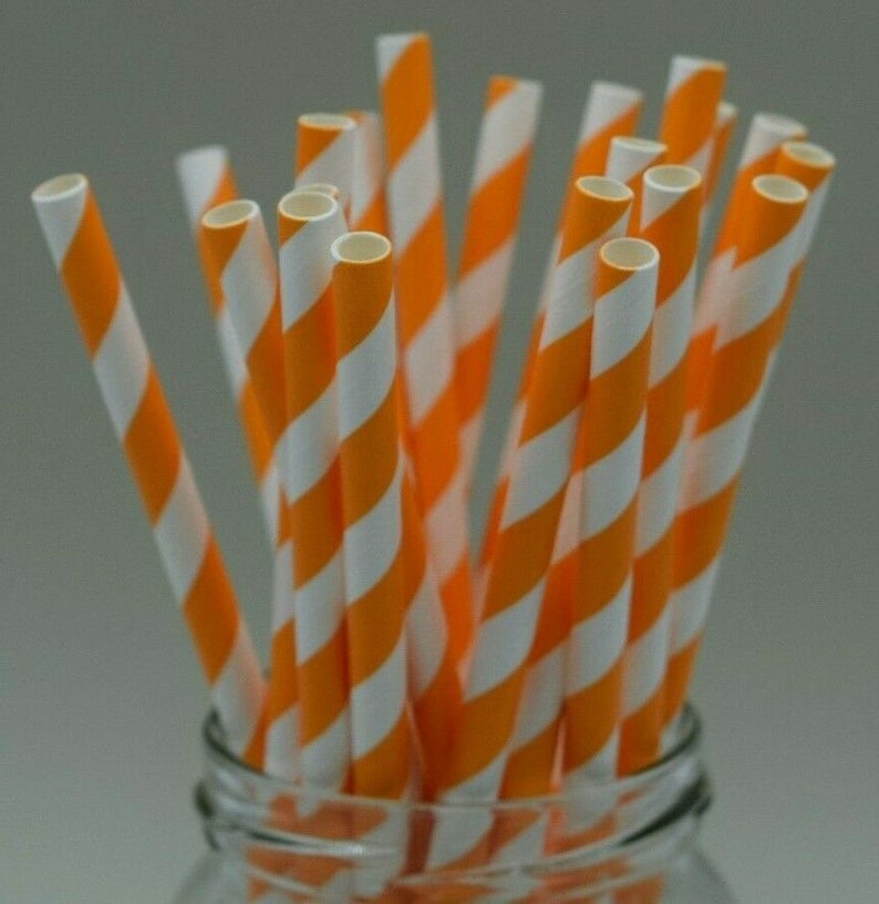 25 X Striped Paper Straws Red Blue Green Yellow Pink Purple Etsy