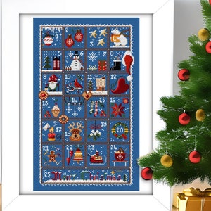 CALENDARIO Punto de cruz Feliz Navidad Adviento- PDF, Muestrario Feliz Navidad, Muestrario Adviento Invierno pdf, libro electrónico con patrones de punto de cruz