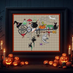 Witches Tailoring - PDF Pattern - Cross Stitch Pattern Witch
