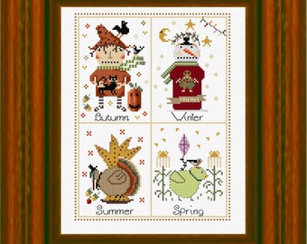 Four Seasons Cross Stitch Primitive Patterns pdf