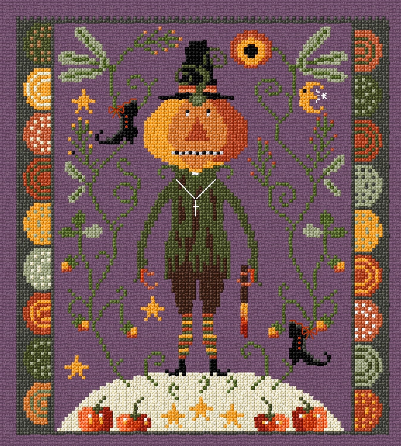 Jack O Lantern-cross Stitch Pattern Pdf- Digital File for Halloween - Etsy
