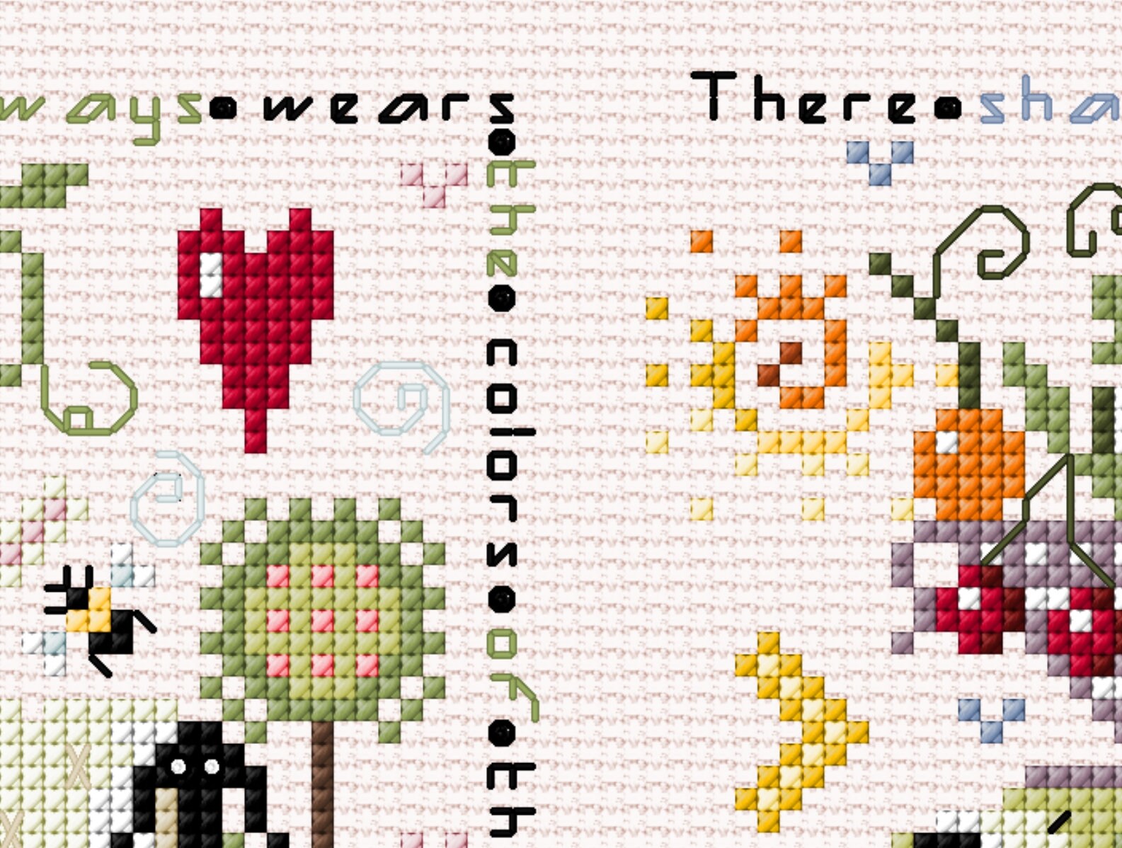 Four Seasons- Cross Stitch Pattern Primitive . 4 Seasons Cross Stitch ...