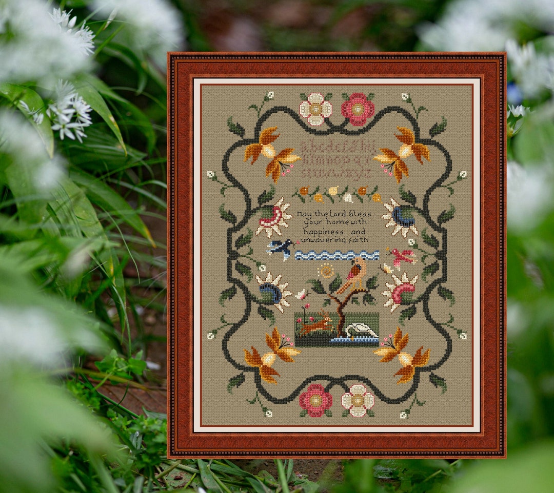 Sampler: May the Lord Bless Your Home - Digital Cross Stitch Pattern in ...