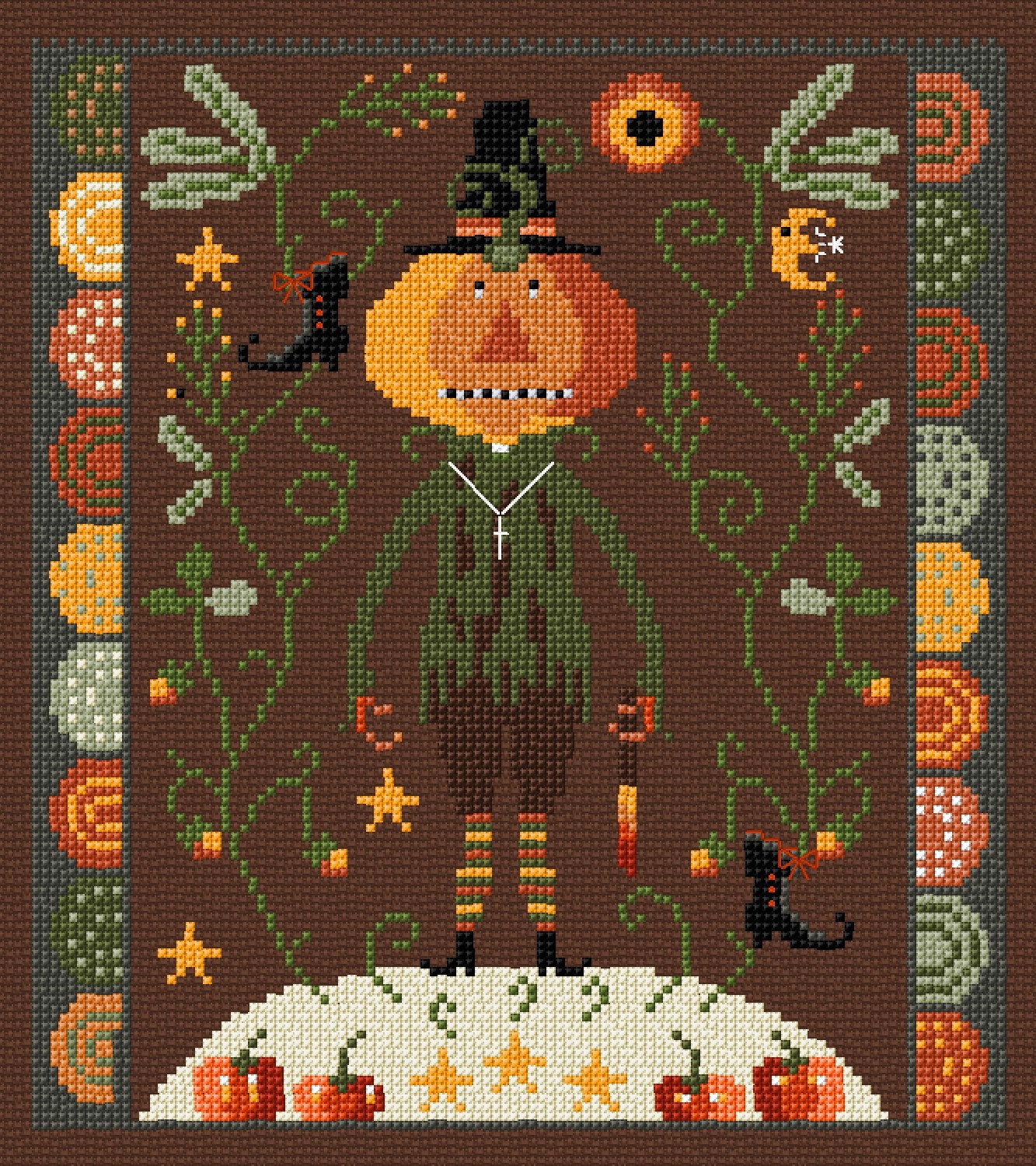 Jack O Lantern-cross Stitch Pattern Pdf- Digital File for Halloween - Etsy
