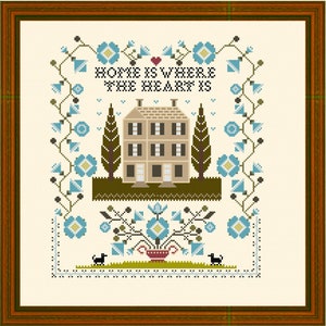 Cross stitch pattern PDF- Sampler Home is where the heart is