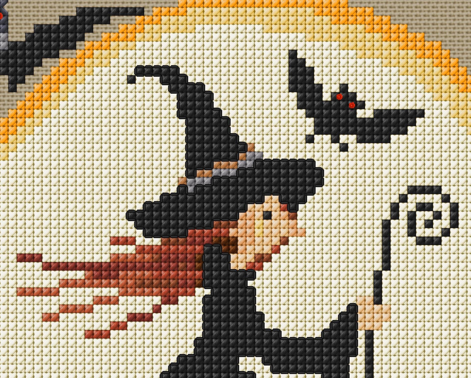 Halloween Cross Stitch Pattern PDF – Witches, Ghosts & Pumpkins in ...