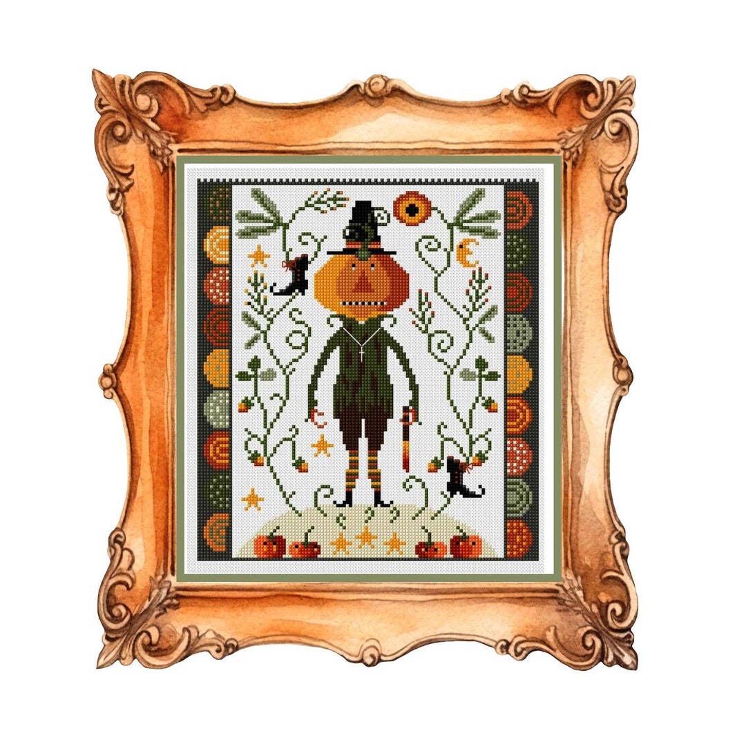 Jack O Lantern-cross Stitch Pattern Pdf- Digital File for Halloween - Etsy