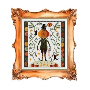 Jack o lantern-cross stitch pattern pdf- digital file for halloween