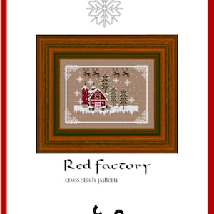 Red farm under the snow- Season Winter Tree sampler PDF