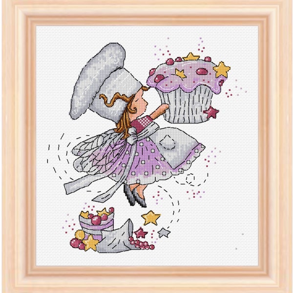 Little Fairy Cross Stitch Pattern Art X-stitch -Instant Download PDF Design