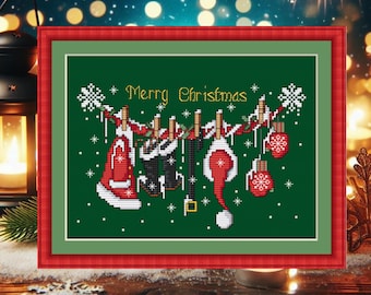 5 Santa Claus Clothes Cross Stitch Patterns PDF Bundle - Bestseller 2024 - Primitive SAMPLER Quick Christmas DESIGN, Instant Download Saga File