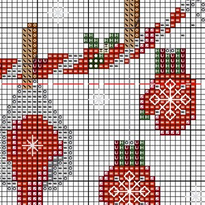 Puede incluir: Tres adornos navide&ntilde;os rojos con dise&ntilde;os de copos de nieve blancos. Los adornos est&aacute;n colgados de una cuerda y est&aacute;n sobre un fondo blanco.
