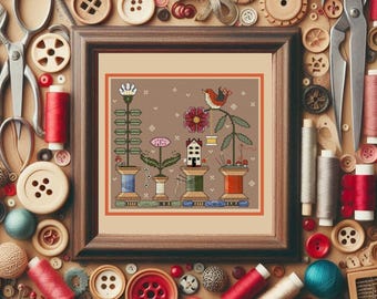 Sewing Cross Stitch Pattern, Instant Download PDF, Counted Cross Stitch, Embroidery Pattern, PDF Pattern, Digital Cross Stitch Pattern