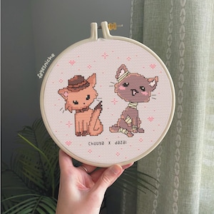 Chuuya and Dazai Cat | Cross stitch pattern | BSD Soukoku