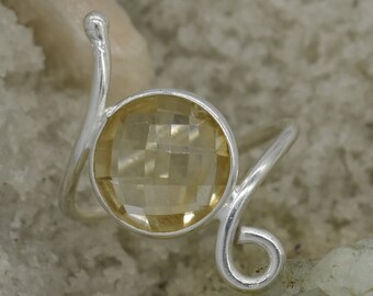 925 Sterling Silver Ring Citrine Gemstone Free Shipping American Seller RJ-333 Natural Citrine Ring
