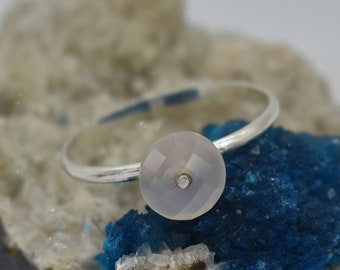 Rose Quartz Ring, 925 Sterling Silver Ring, Natural Quartz Gemstone, Free Shipping, American Seller RJ-888