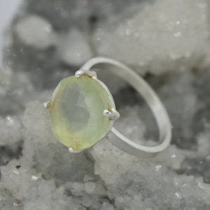 Natural Prehnite Ring, 925 Sterling Silver Ring, Prehnite Gemstone, Free Shipping, American Seller RJ-734