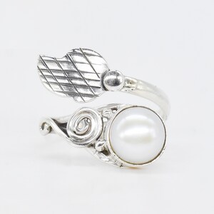Natural Pearl Ring, 925 Sterling Silver Ring, Pearl Gemstone, Free Shipping, American Seller R7