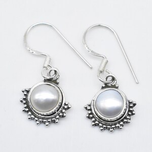 Natural Pearl Earrings, 925 Sterling Silver Earrings, Pearl Gemstone, Free Shipping, American Seller E94