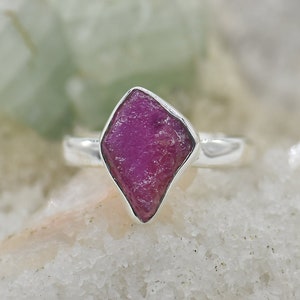 Natural Ruby Ring, 925 Sterling Silver Ring, Rough Ruby Gemstone, Free Shipping, American Seller RJ-1265