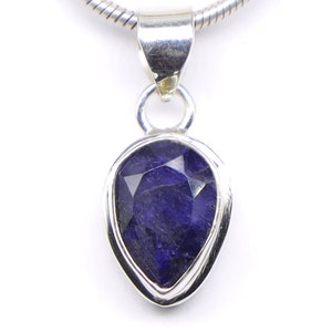 Natural Blue Sapphire Pendant, 925 Sterling Silver Pendant, Blue Sapphire Gemstone, Free Shipping, American Seller AP212