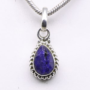 Natural Blue Sapphire Pendant, 925 Sterling Silver Pendant, Blue Sapphire Gemstone, Free Shipping, American Seller AP1001