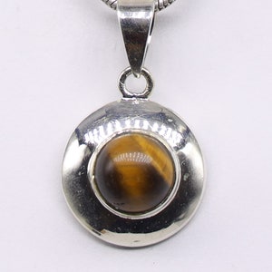 Natural Tiger Eye Pendant, 925 Sterling Silver Pendant, Tiger Eye Gemstone, Free Shipping, American Selle AP393